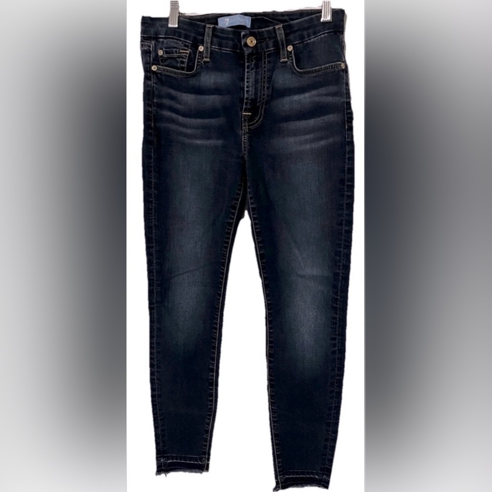 7 For All Mankind Women’s Jeans S(27) b(air) Denim Ankle Skinny Dark Wash